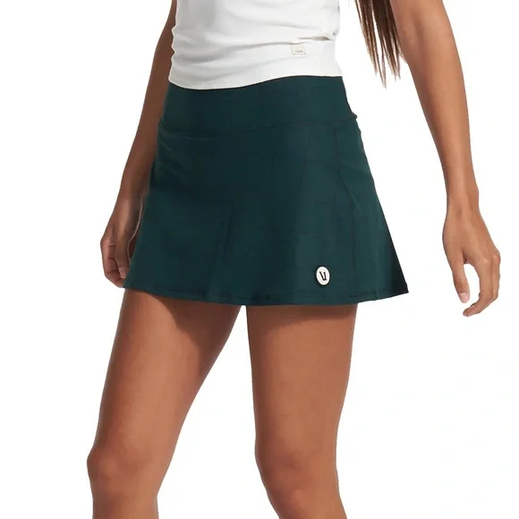 VUORI WOMEN'S VOLLEY SKIRT- Green Plaid - Picture 1 of 11